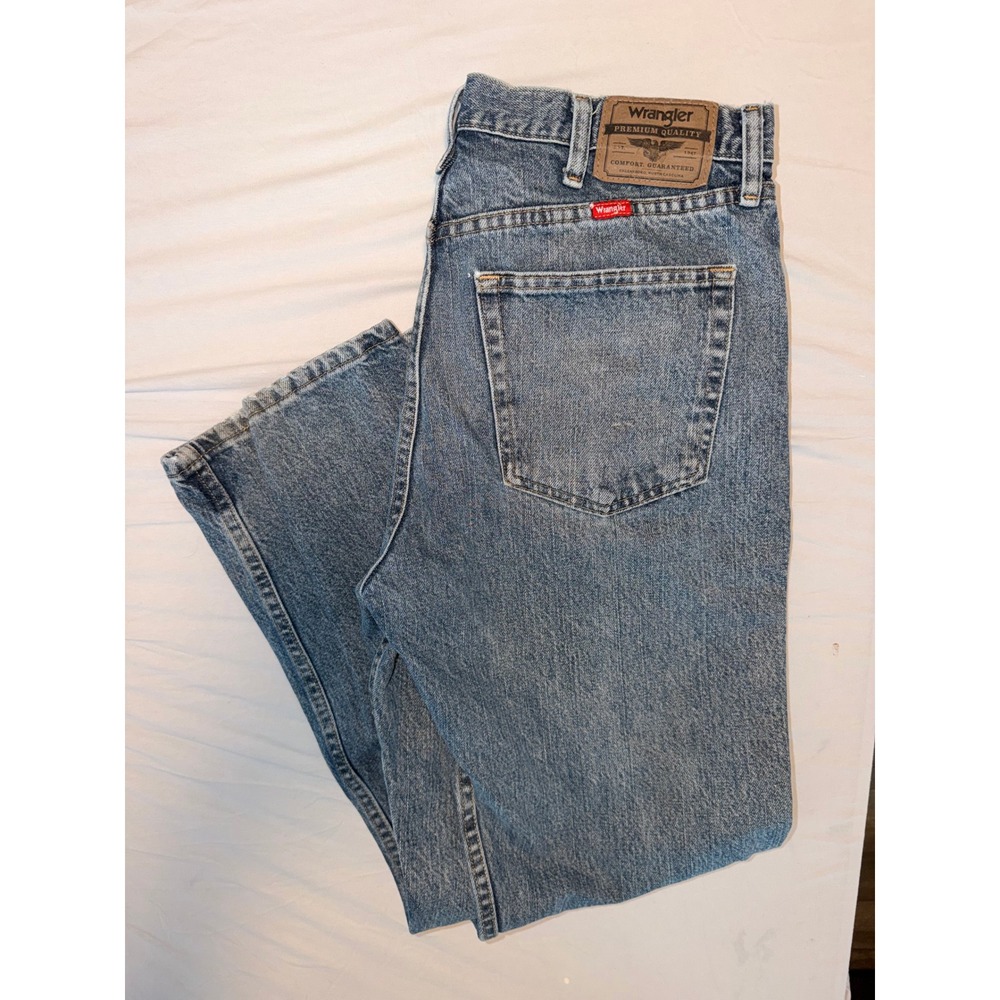 Wrangler Mens 96501DS Regular Fit Blue Denim Jeans 34x30 Medium Wash
